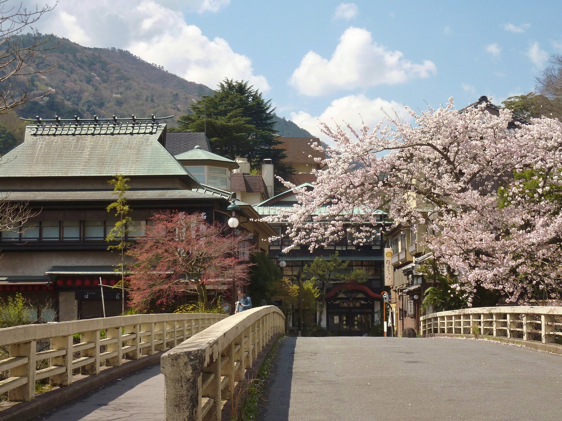 Hakone-Yumoto, pueblo termal a orillas del Hayakawa, en la temporada de los cerezos